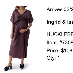 Ingrid & Isabel Easy Maternity Dress HUCKLEBERRY (Lavender), Large/X-Large